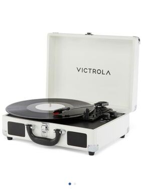 Victrola White Journey II 2025 Model Bluetooth Record Player Suitcase Turntable